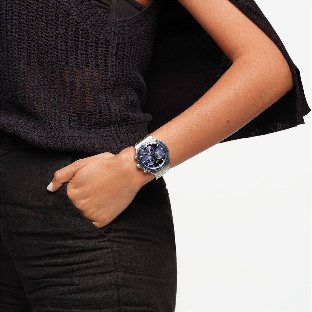SWATCH - Reloj Swatch Unisex Irony. Reloj Acero inoxidable Plateado YVS496G