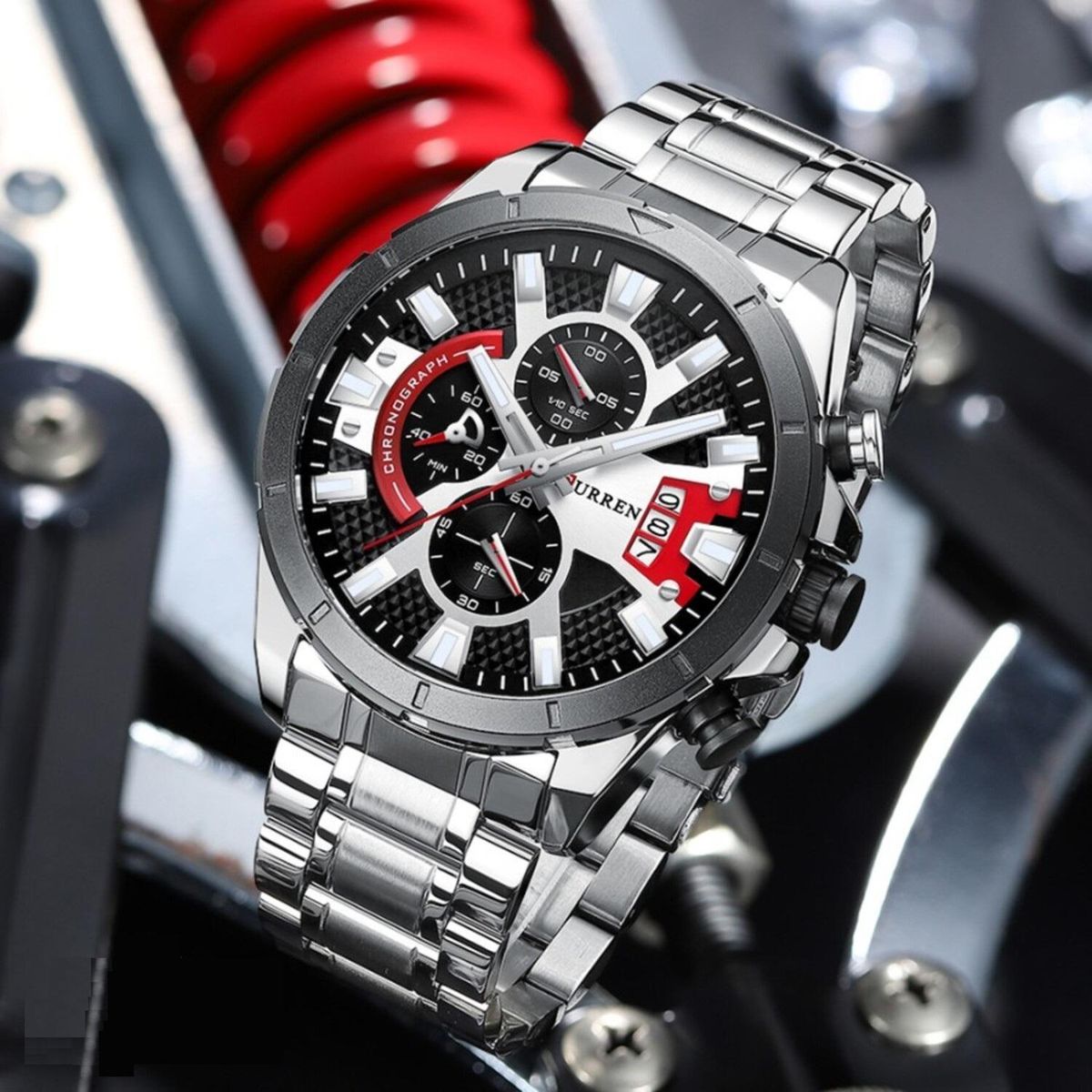 CURREN - Reloj Curren Hombre KREd41901 . Reloj Análogo Acero Inoxidable Plateado
