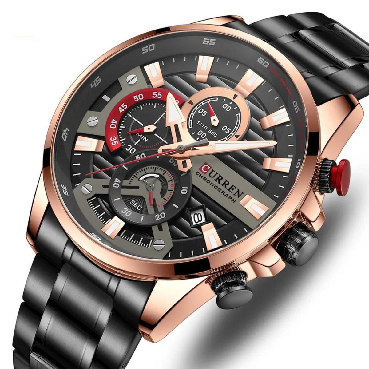 CURREN - Reloj Curren Hombre KREd612001 . Reloj Análogo Acero Inoxidable Negro