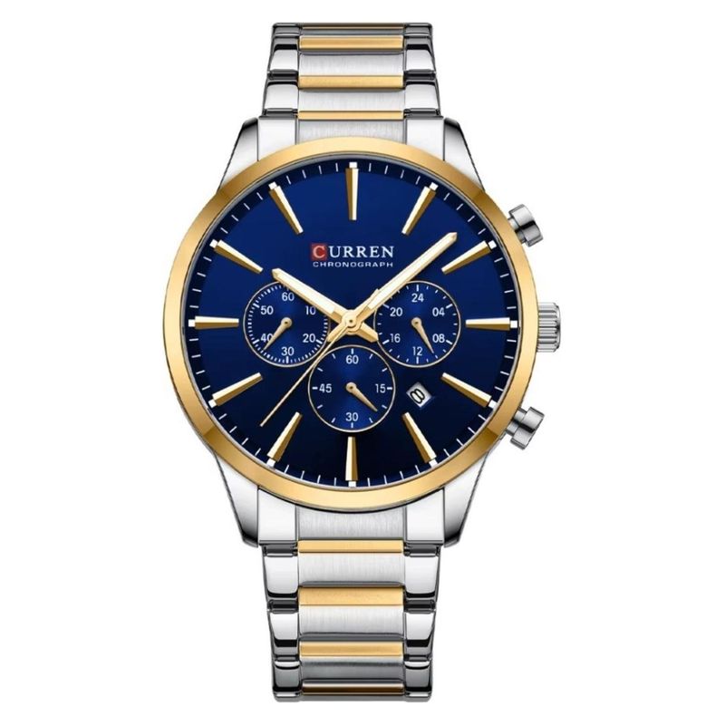 CURREN - Reloj Curren Hombre KREd7302 . Reloj Análogo Acero Inoxidable Plateado