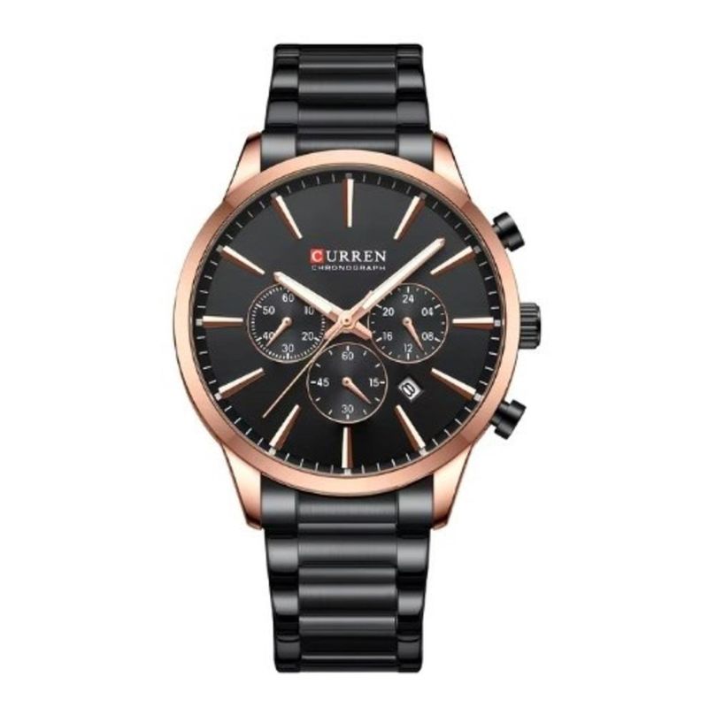CURREN - Reloj Curren Hombre KREd7301 . Reloj Análogo Acero Inoxidable Negro