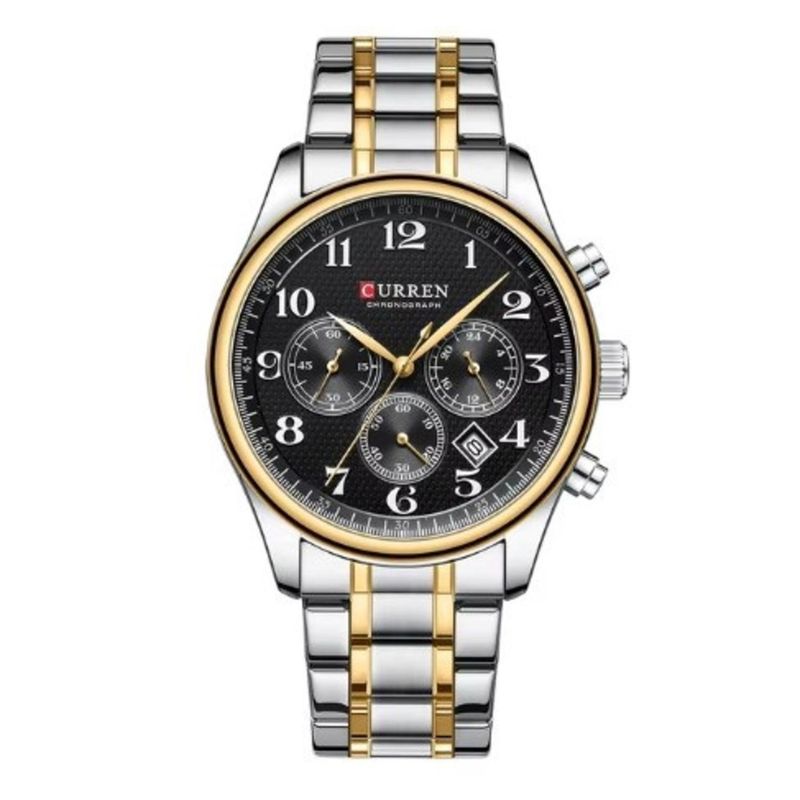 CURREN - Reloj Curren Hombre KREe2004 . Reloj Análogo Acero Inoxidable Plateado