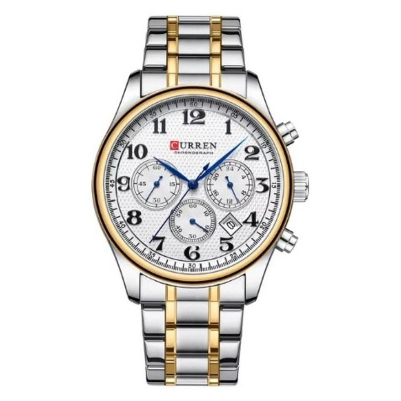 CURREN - Reloj Curren Hombre KREe2003 . Reloj Análogo Acero Inoxidable Plateado