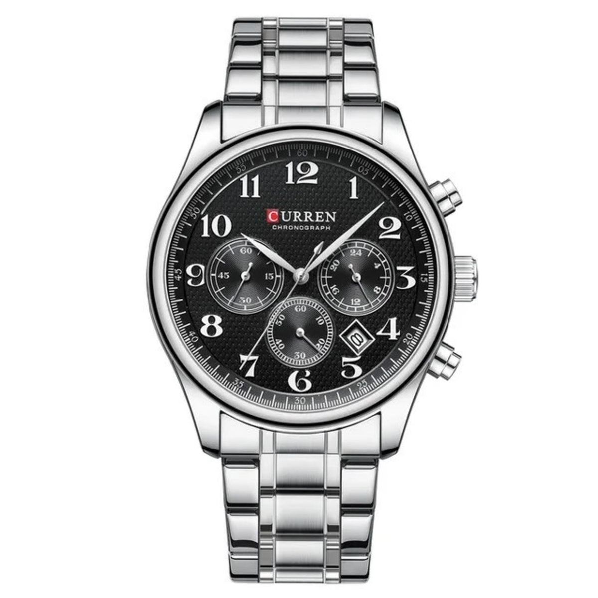 CURREN - Reloj Curren Hombre KREe2002 . Reloj Análogo Acero Inoxidable Plateado