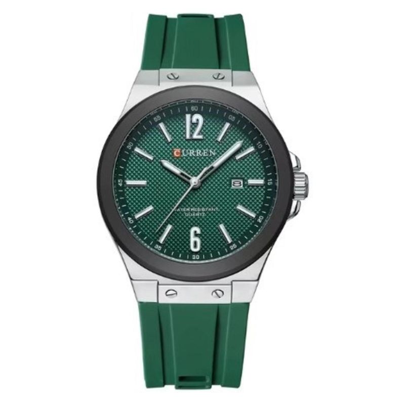 CURREN - Reloj Curren Hombre KREe1904 . Reloj Análogo Silicona Verde