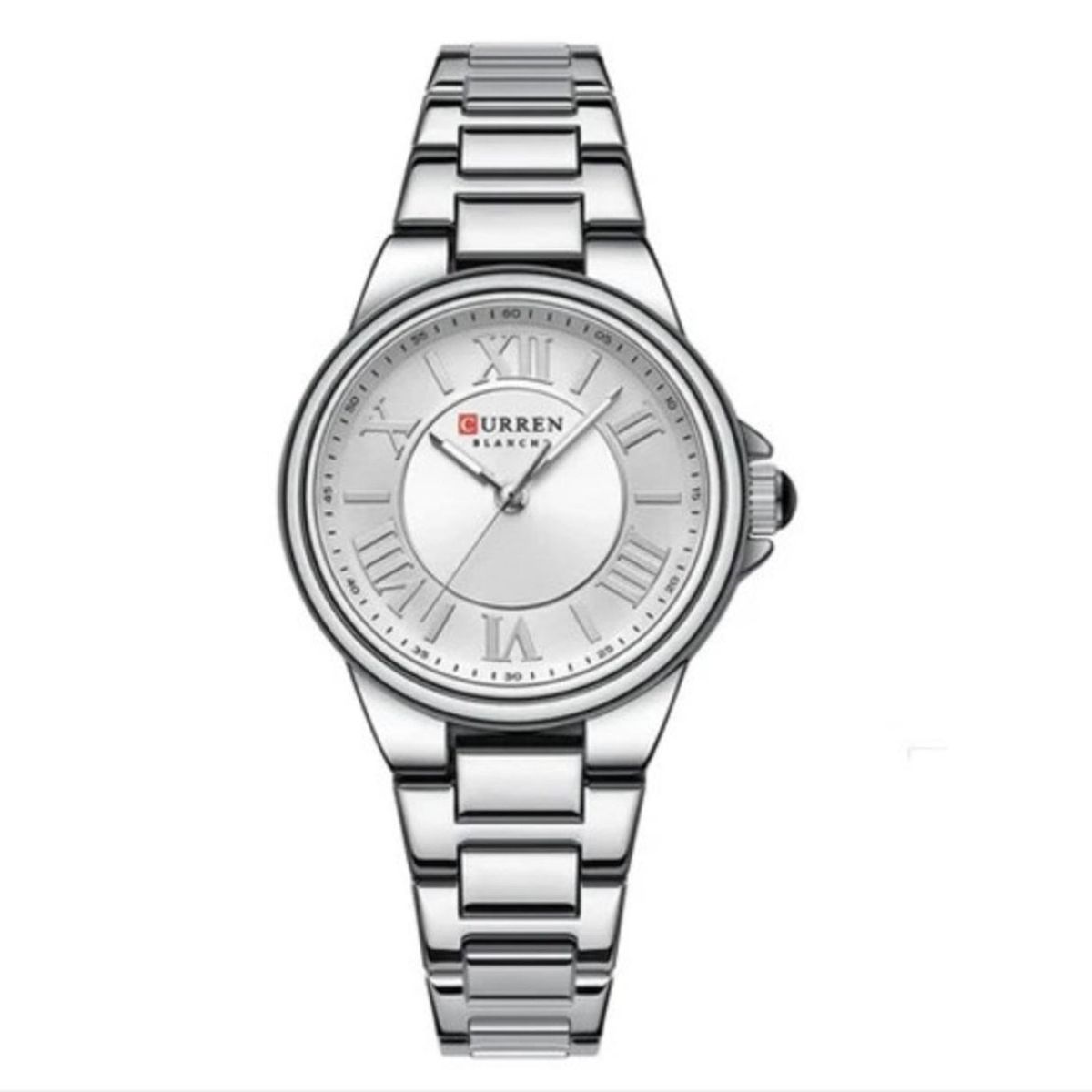 CURREN - Reloj Curren Mujer KREe0102 . Reloj Análogo Acero Inoxidable Plateado