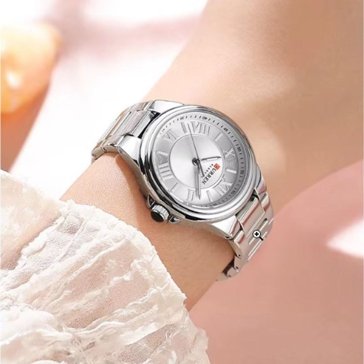 CURREN - Reloj Curren Mujer KREe0102 . Reloj Análogo Acero Inoxidable Plateado