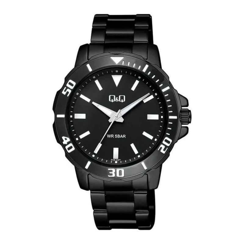 Q&Q - Reloj Qyq para Hombre Q43B-003PY . Reloj Análogo Acero inoxidable Negro