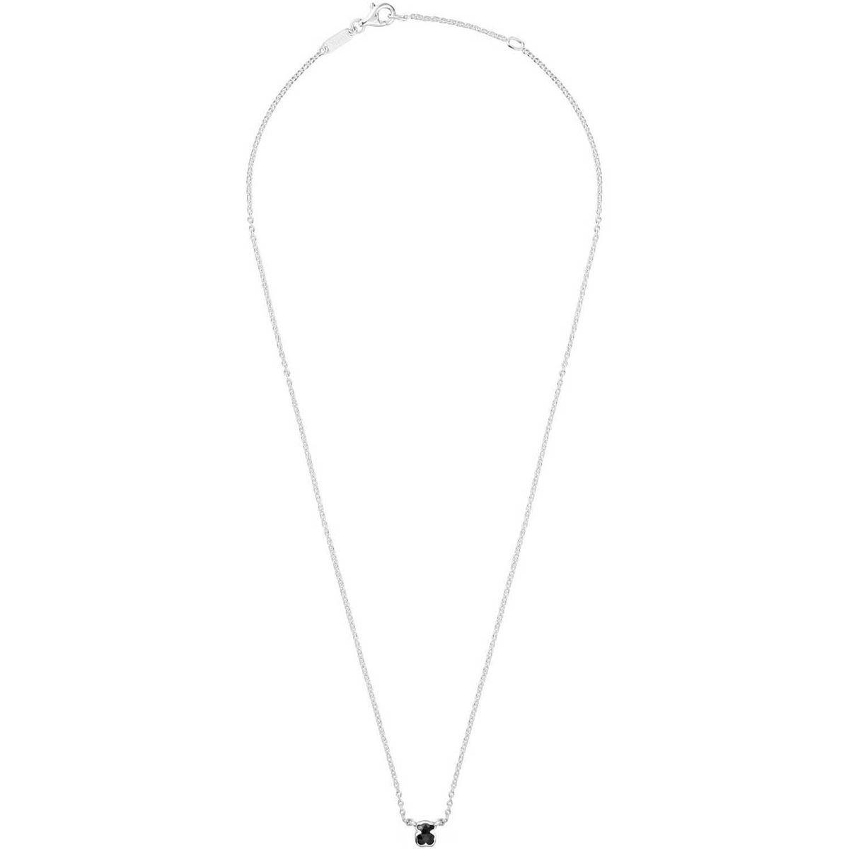 TOUS - Collar corto de plata y motivo oso pequeño en ónix Icon Color