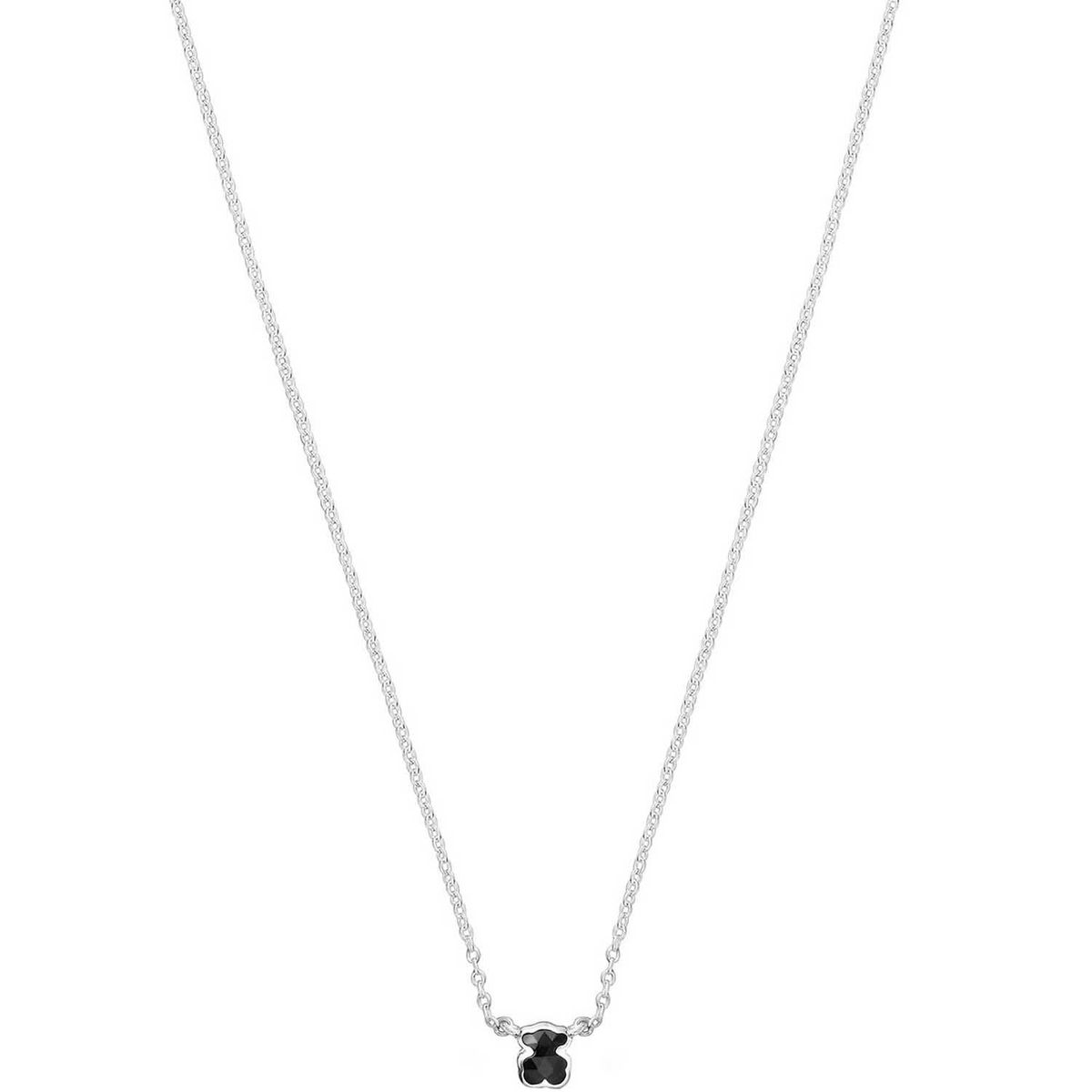 TOUS - Collar corto de plata y motivo oso pequeño en ónix Icon Color