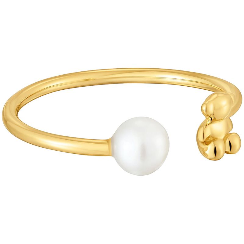 Anillo abierto oso de oro y perla cultivada Bold Bear TOUS