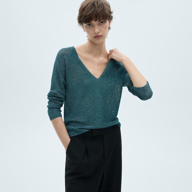 MANGO - Saco Mujer Brillante MANGO