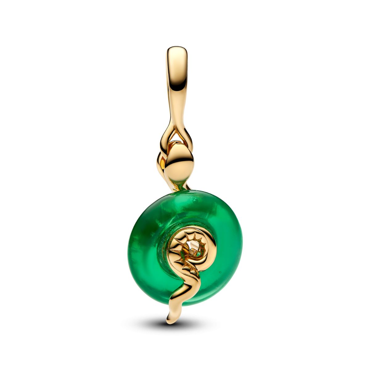 PANDORA - Charm Pandora Serpiente Verde de Cristal de Murano Recubrimiento en Oro