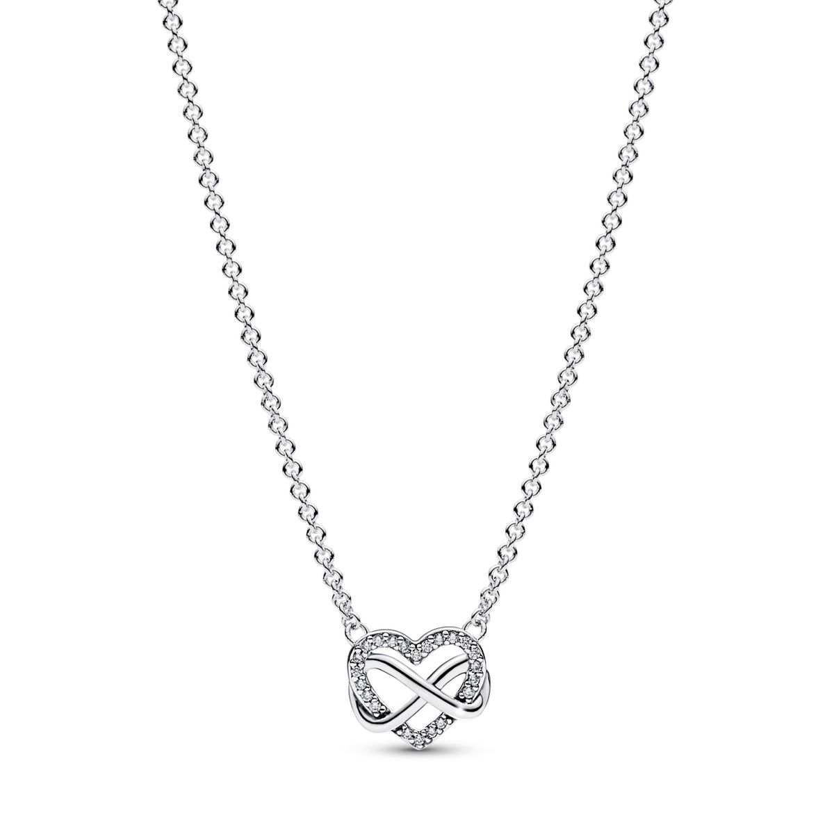 PANDORA - Collar Pandora Corazón Infinito Brillante Plata Esterlina