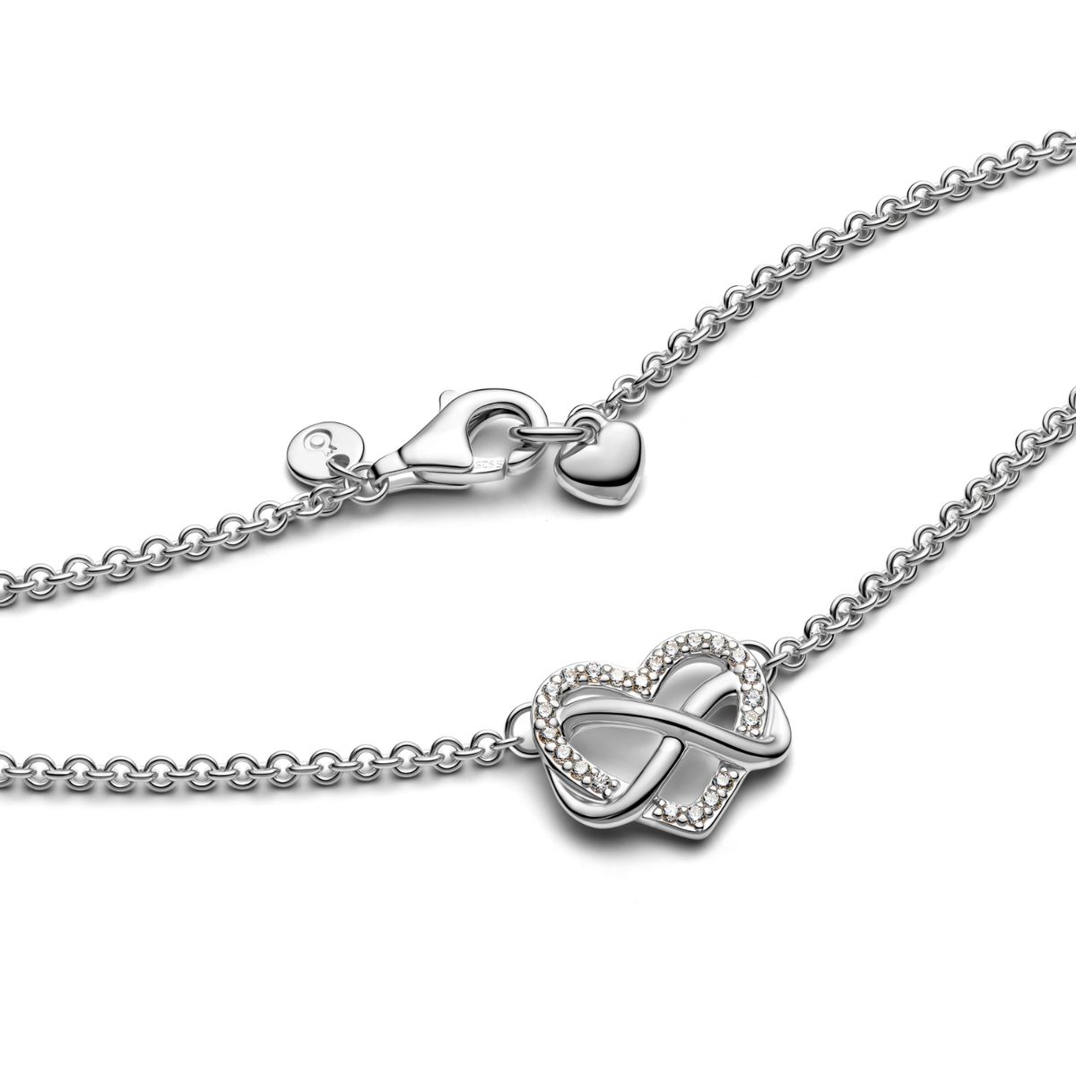 PANDORA - Collar Pandora Corazón Infinito Brillante Plata Esterlina