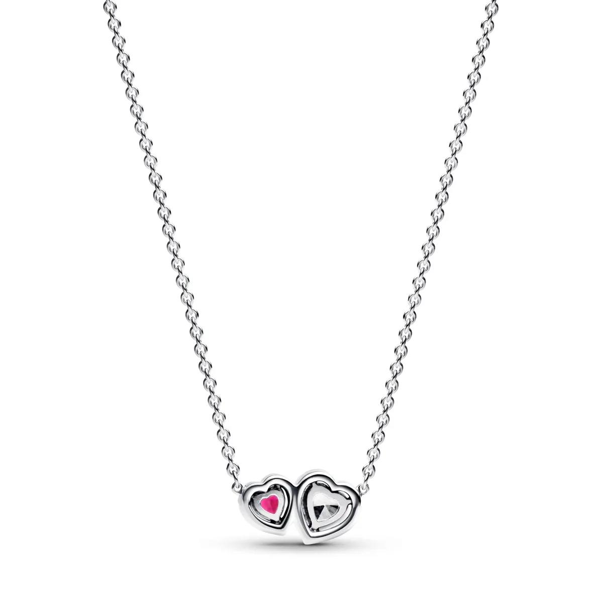 PANDORA - Collar Pandora Halo Corazones Plata Esterlina
