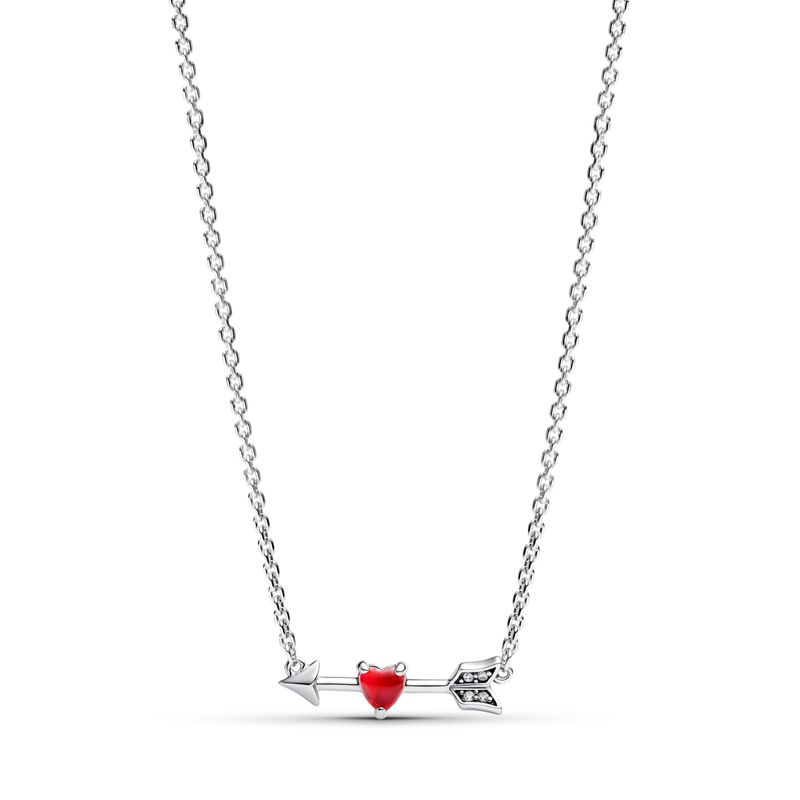 PANDORA - Collar Pandora Flecha y Corazón Cristal de Murano Plata Esterlina