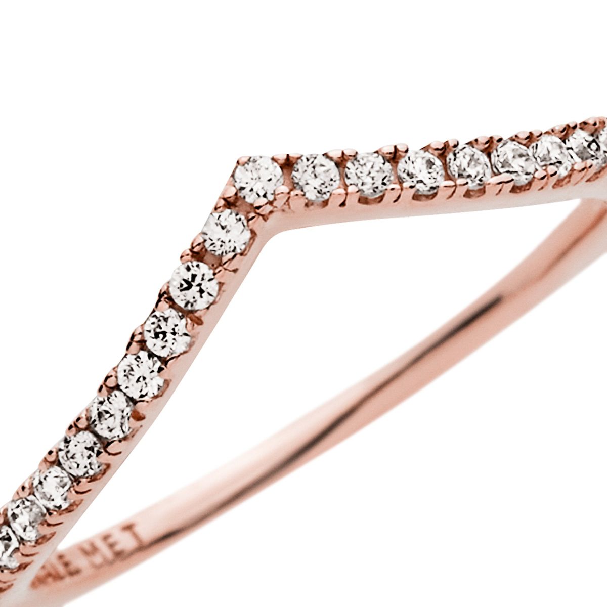 PANDORA - Anillo Pandora Deseo Clásico Resplandeciente Recubrimiento en Oro Rosa 