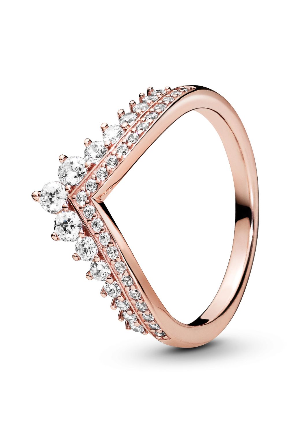 PANDORA - Anillo Pandora Deseo Clasico Resplandeciente Recubrimiento en Oro Rosa 