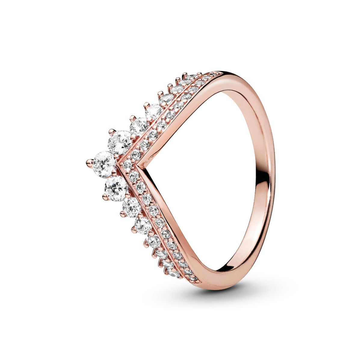 PANDORA - Anillo Pandora Deseo Clasico Resplandeciente Recubrimiento en Oro Rosa 