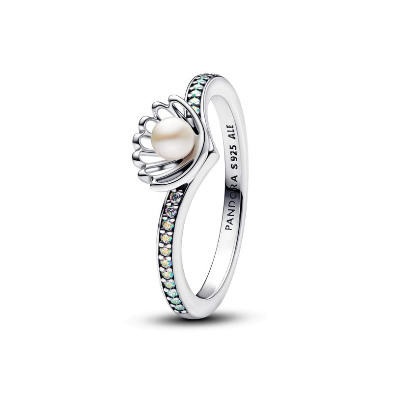 PANDORA - Anillo Pandora Concha Princesa Ariel Disney Plata Esterlina 