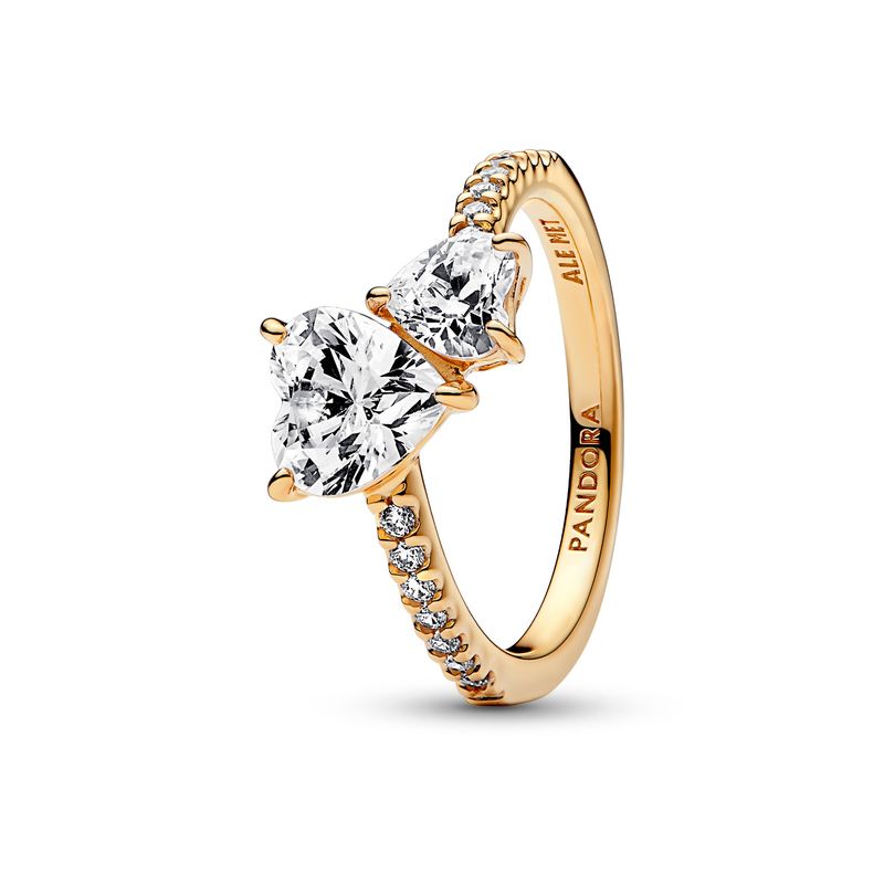 PANDORA - Anillo Pandora Reluciente Corazon Recubrimiento en Oro