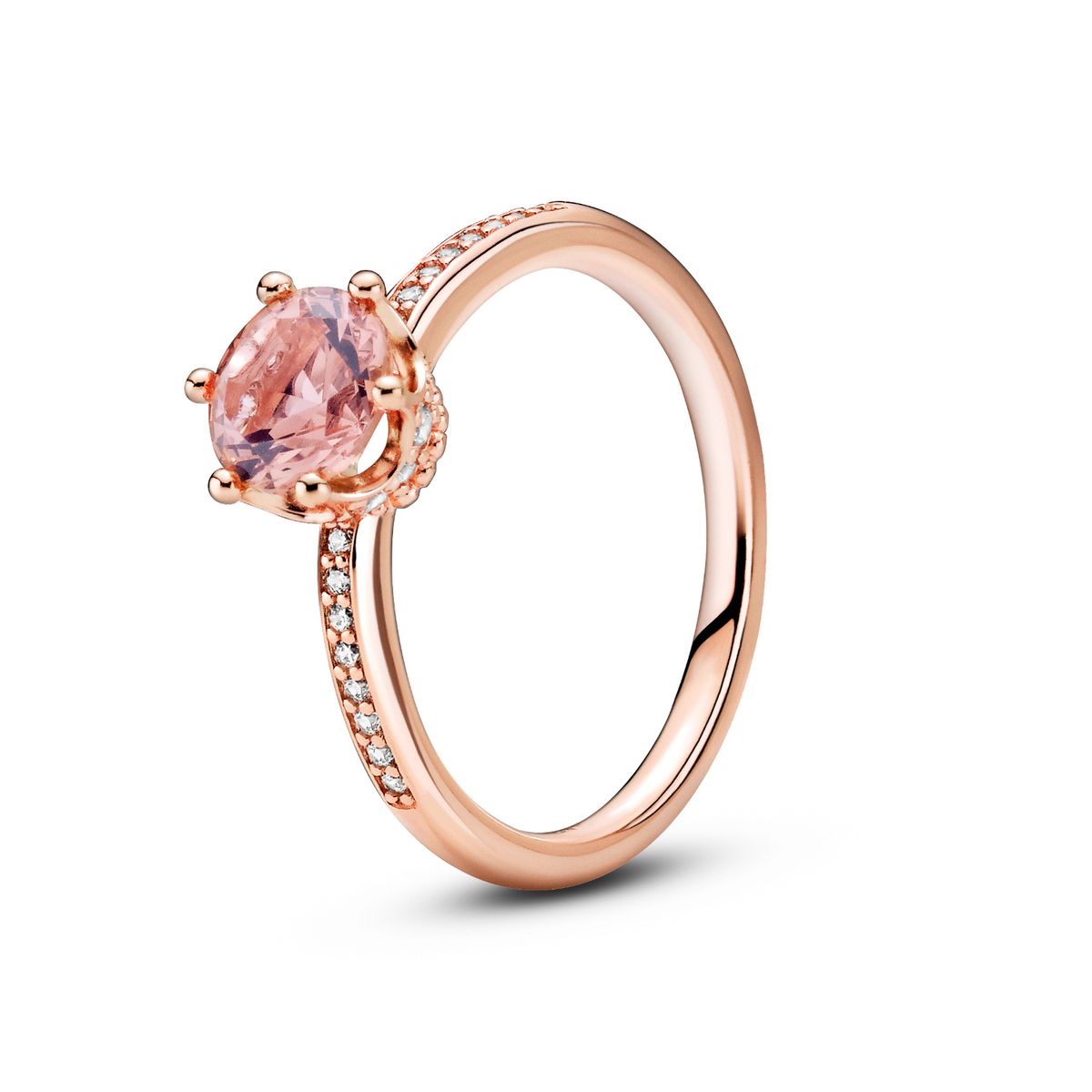 PANDORA - Anillo Pandora Corona Brillante Recubrimiento en Oro Rosa 