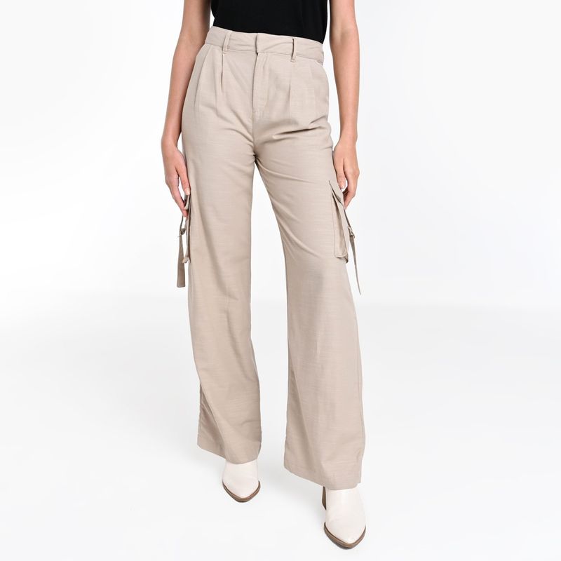 BASEMENT - Pantalón Cargo Mujer Tiro alto Basement