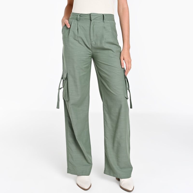 BASEMENT - Pantalón Cargo Mujer Tiro alto Basement