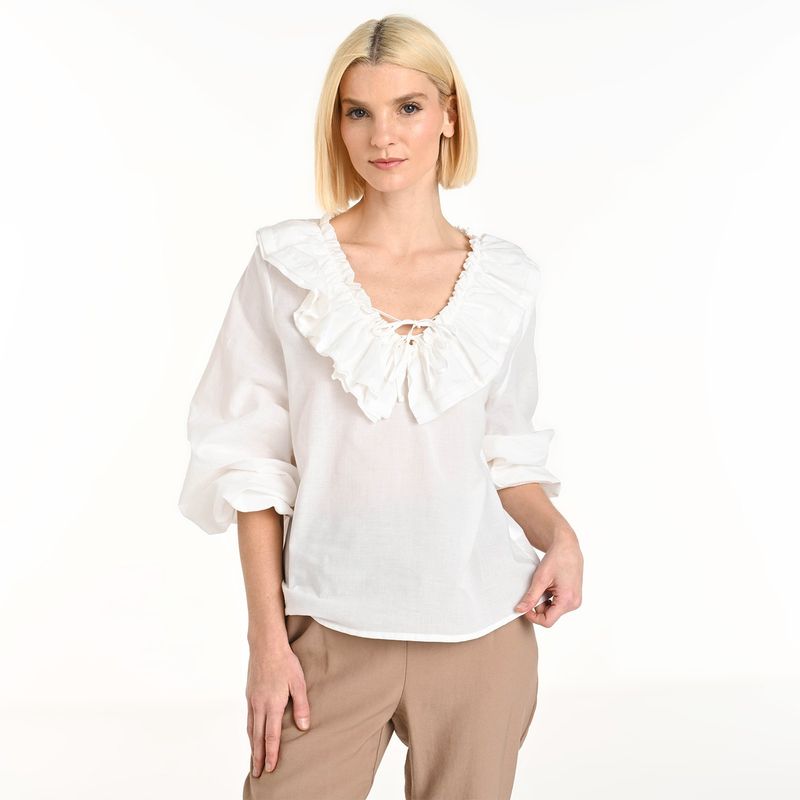 BASEMENT - Blusa Mujer Manga larga de Algodón Basement