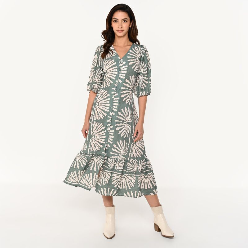 BASEMENT - Vestido Mujer Medio con Estampado Basement