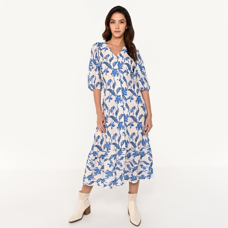 BASEMENT - Vestido Mujer Medio con Estampado Basement