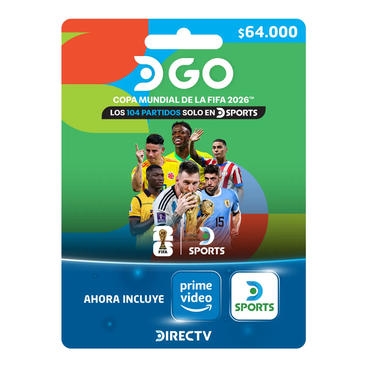 DIRECTV - Pin virtual |Membresía DIRECTV DGO 1 mes | $64.000 de acuerdo al plan seleccionado