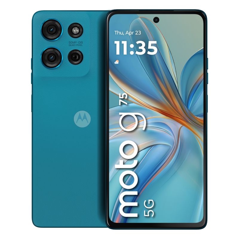 MOTOROLA - Celular Motorola G75 256GB|8GB RAM|Incluye en caja case protector + cargador Turbo de 33 W|Cámara posterior 50 MP|Cámara frontal 16MP|Pantalla 6,8 pulgadas|Snapdragon 6 gen 3