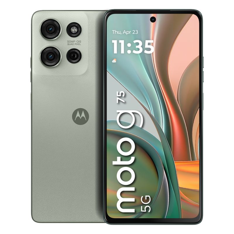 MOTOROLA - Celular Motorola G75 256GB|8GB RAM|Incluye en caja case protector + cargador Turbo de 33 W|Cámara posterior 50 MP|Cámara frontal 16MP|Pantalla 6,8 pulgadas|Snapdragon 6 gen 3
