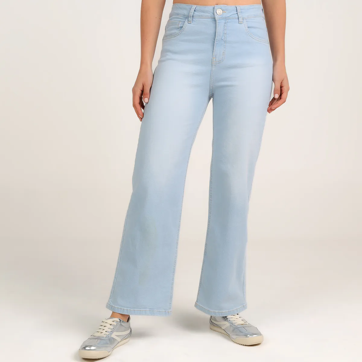 SYBILLA - Jean Recto Mujer Tiro alto de Algodón Sybilla