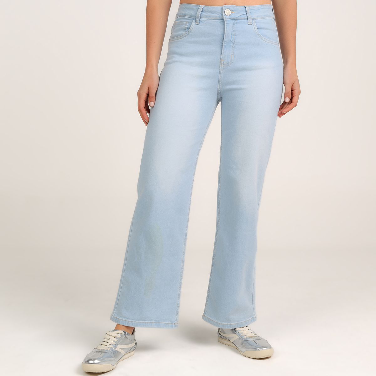 SYBILLA - Jean Recto Mujer Tiro alto de Algodón Sybilla