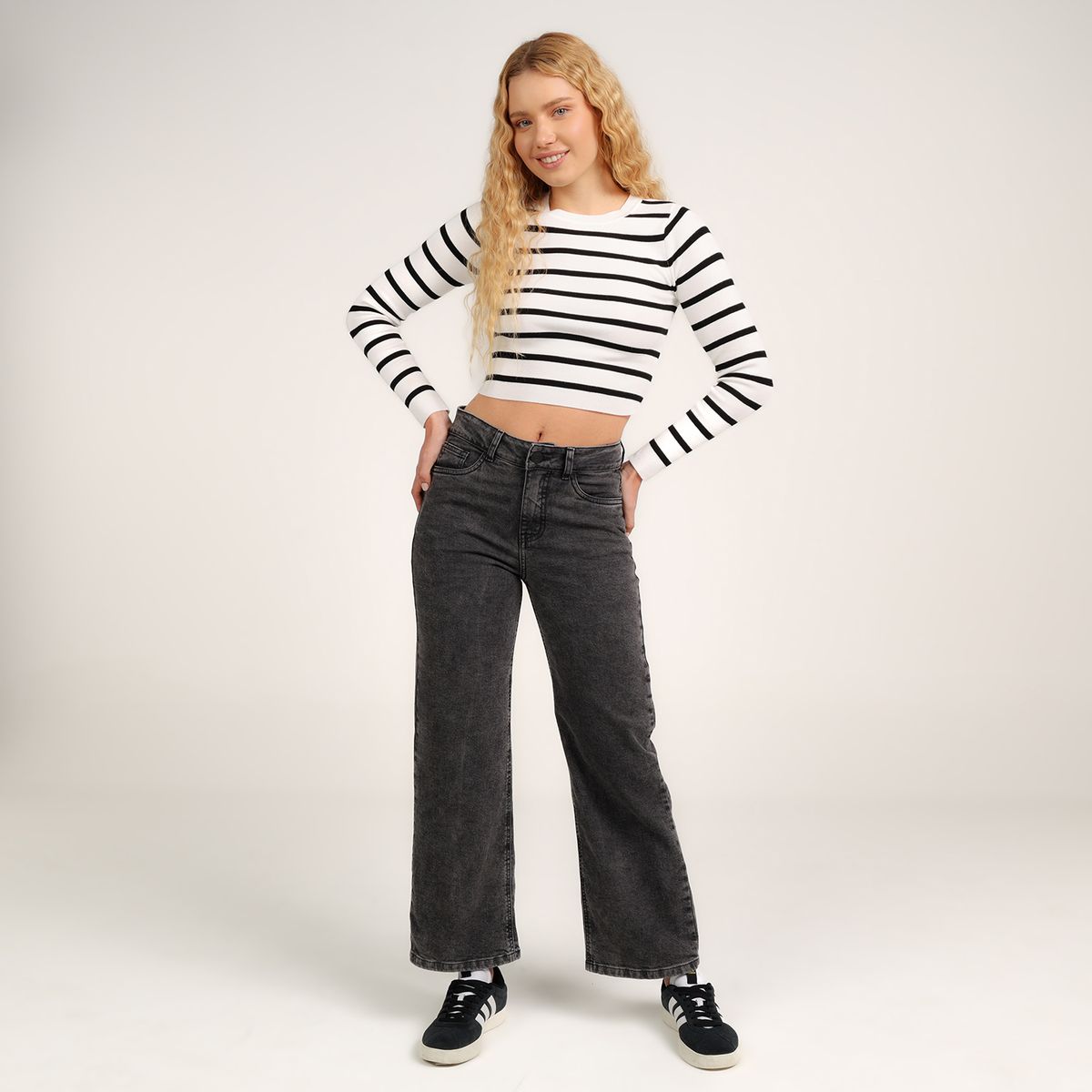 SYBILLA - Jean Recto Mujer Tiro alto de Algodón Sybilla