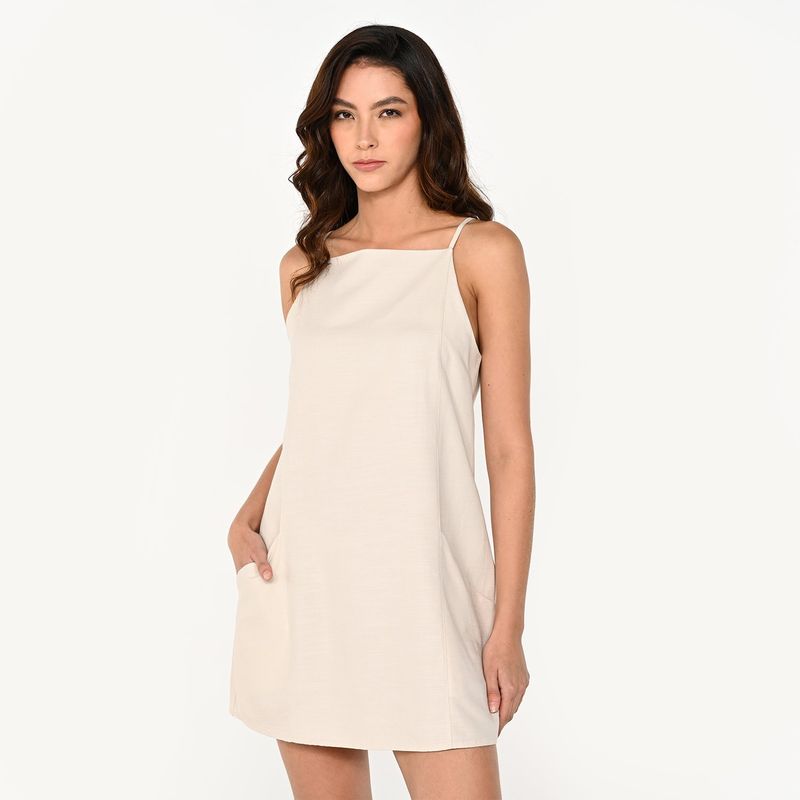 BASEMENT - Vestido Mujer Corto de Algodón Basement