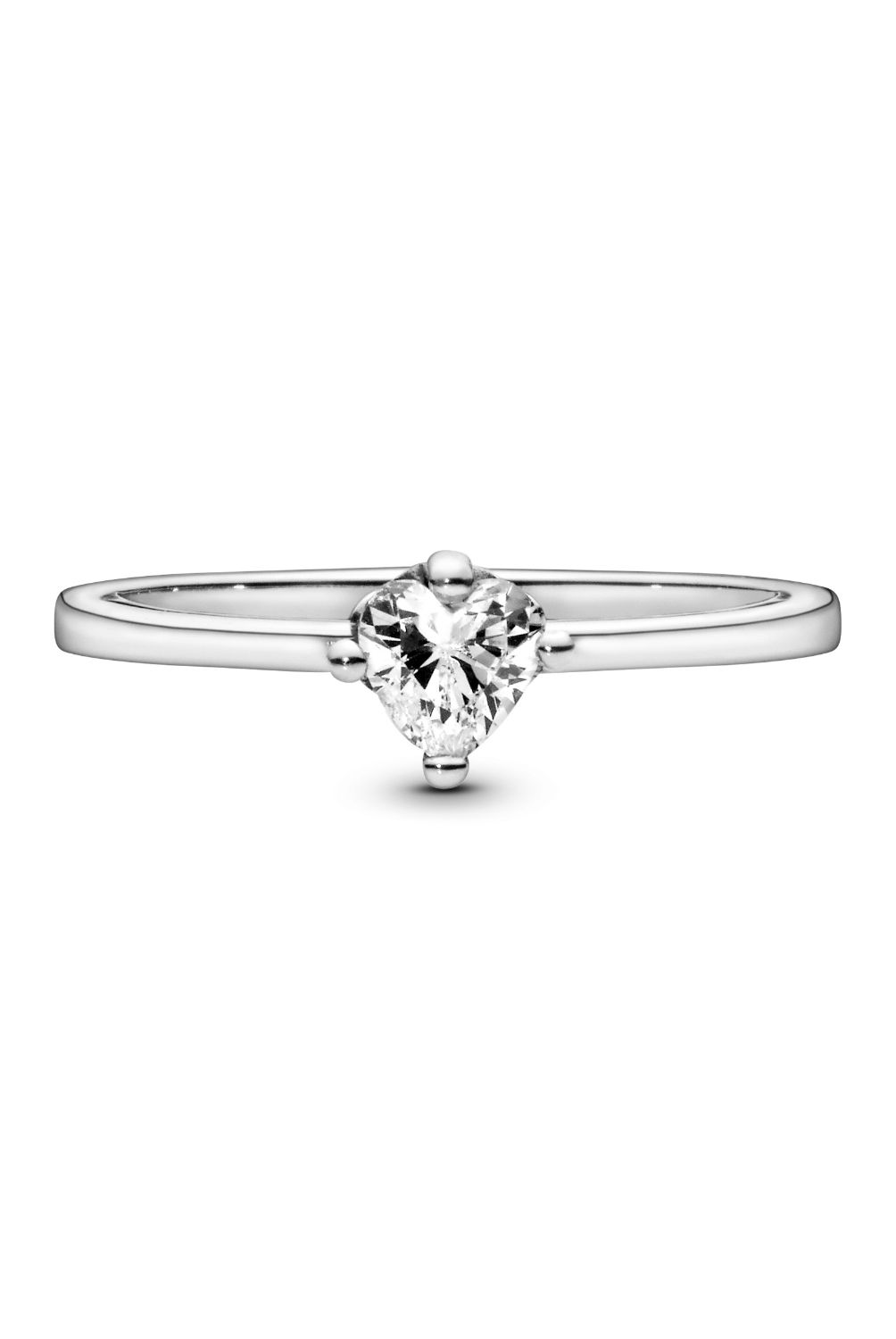 PANDORA - Anillo Pandora Corazón Transparente Plata Esterlina 
