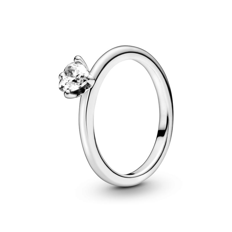 PANDORA - Anillo Pandora Corazón Transparente Plata Esterlina 