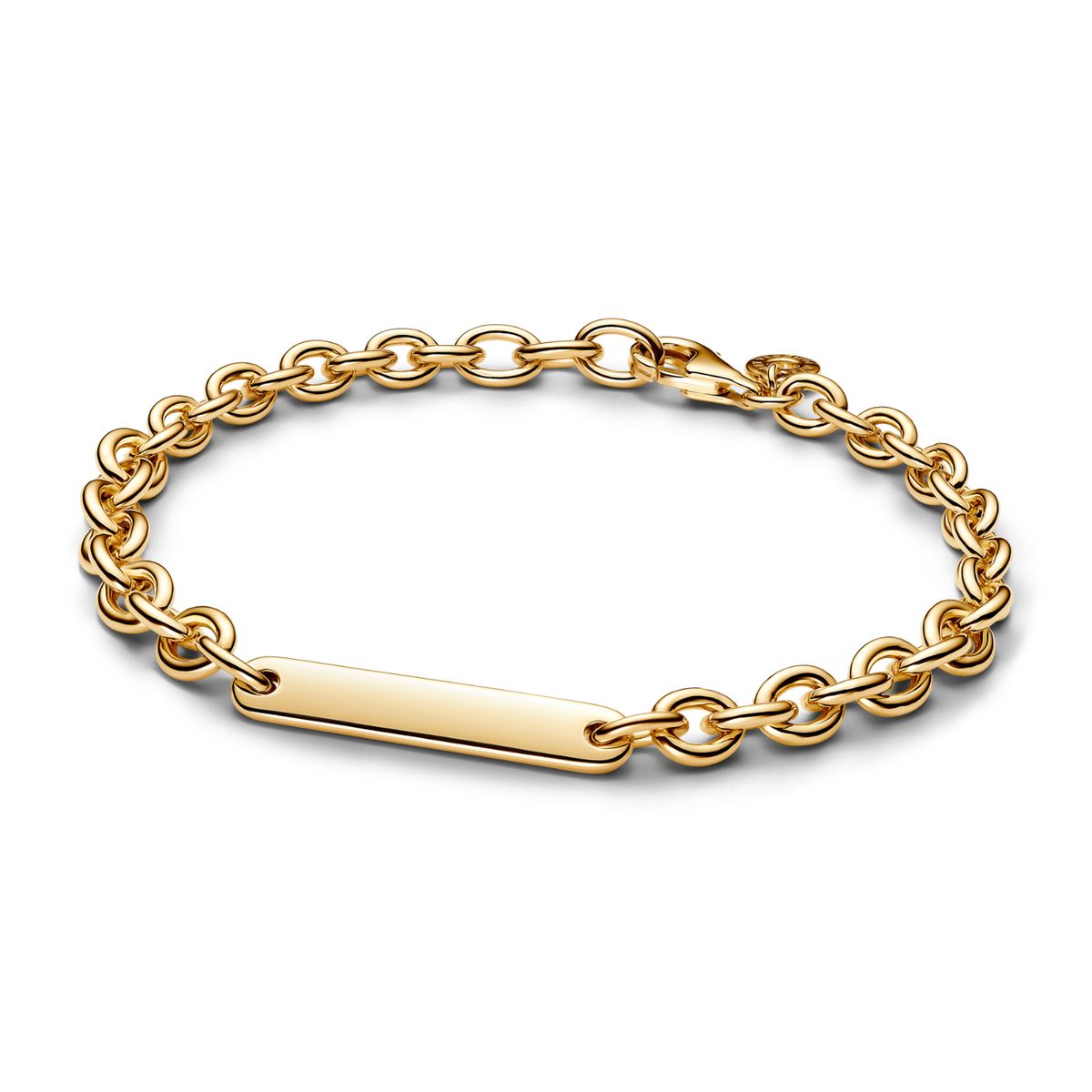 PANDORA - Brazalete Pandora Eslabones Barra Grabable Recubrimiento en Oro