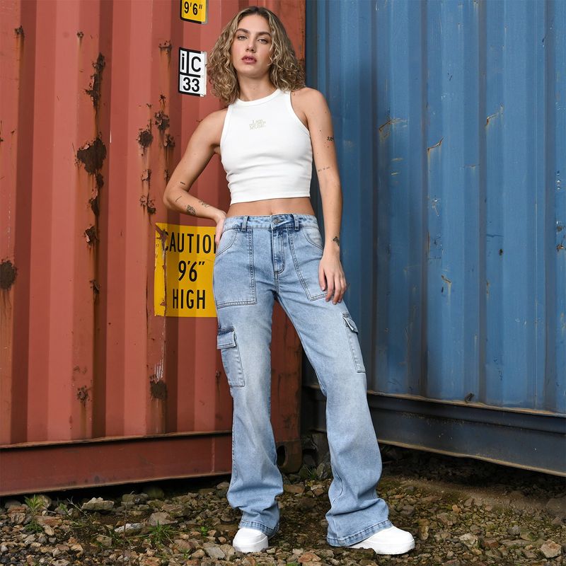 SYBILLA - Jean Cargo Mujer Tiro medio Sybilla