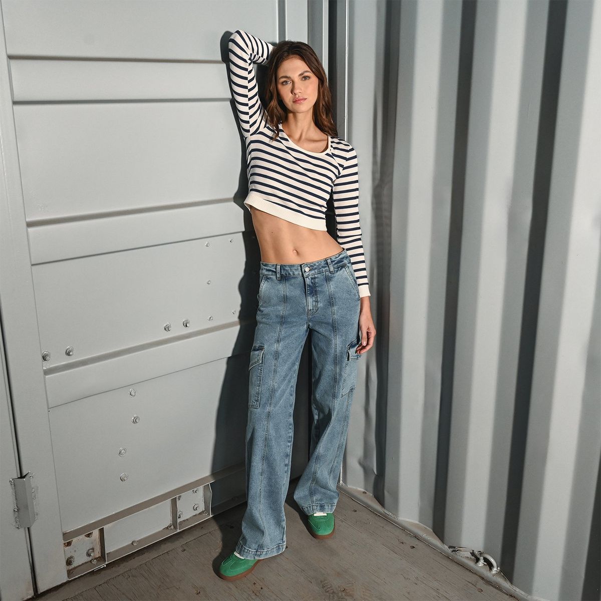 SYBILLA - Jean Cargo Mujer Tiro medio Sybilla