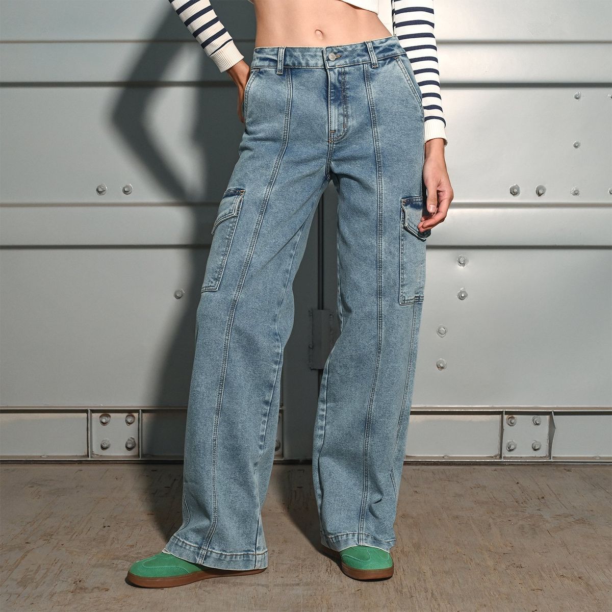 SYBILLA - Jean Cargo Mujer Tiro medio Sybilla