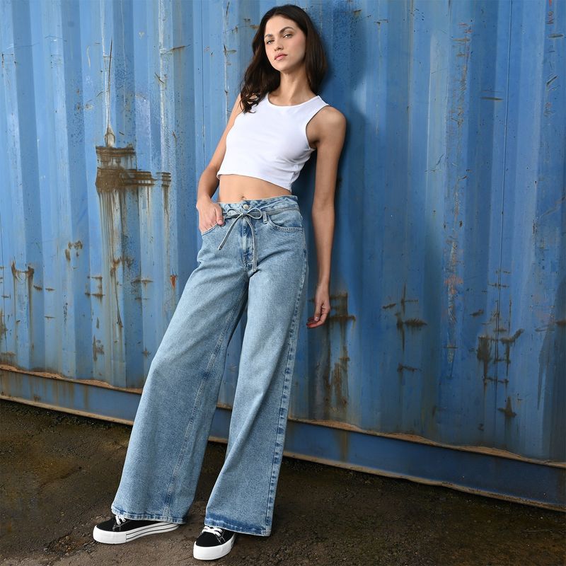 SYBILLA - Jean Wide leg Mujer Tiro medio Sybilla