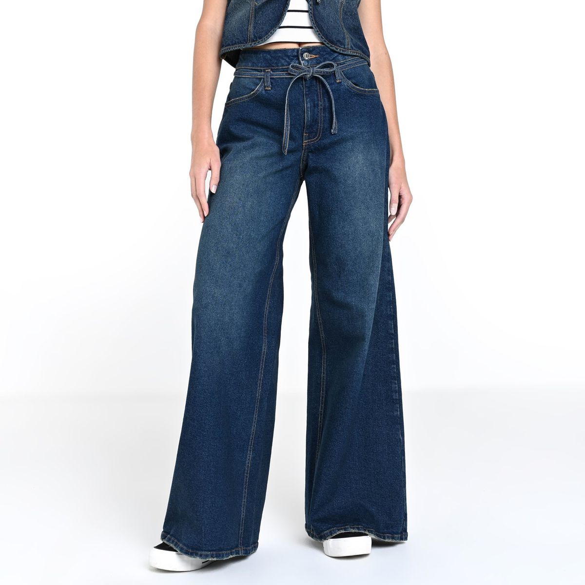 SYBILLA - Jean Wide leg Mujer Tiro medio Sybilla