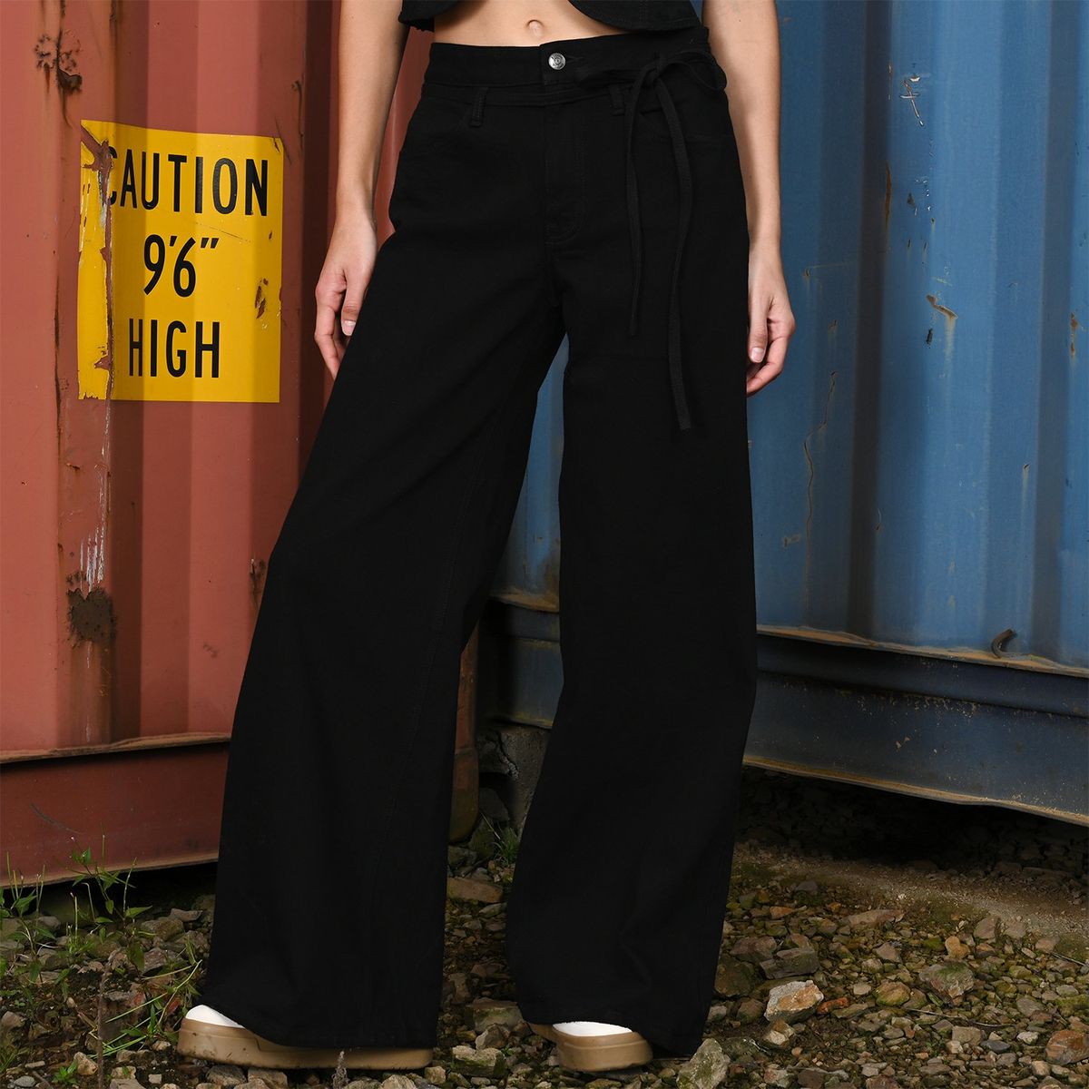 SYBILLA - Jean Wide leg Mujer Tiro medio Sybilla