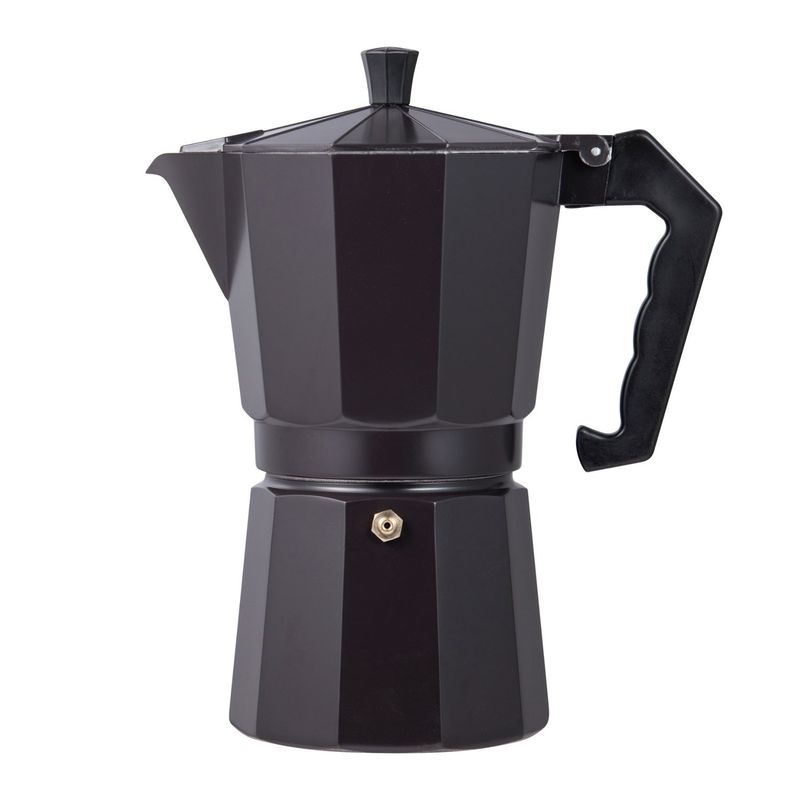 BERGNER - Cafetera 12 Tazas Aluminio Charcoal