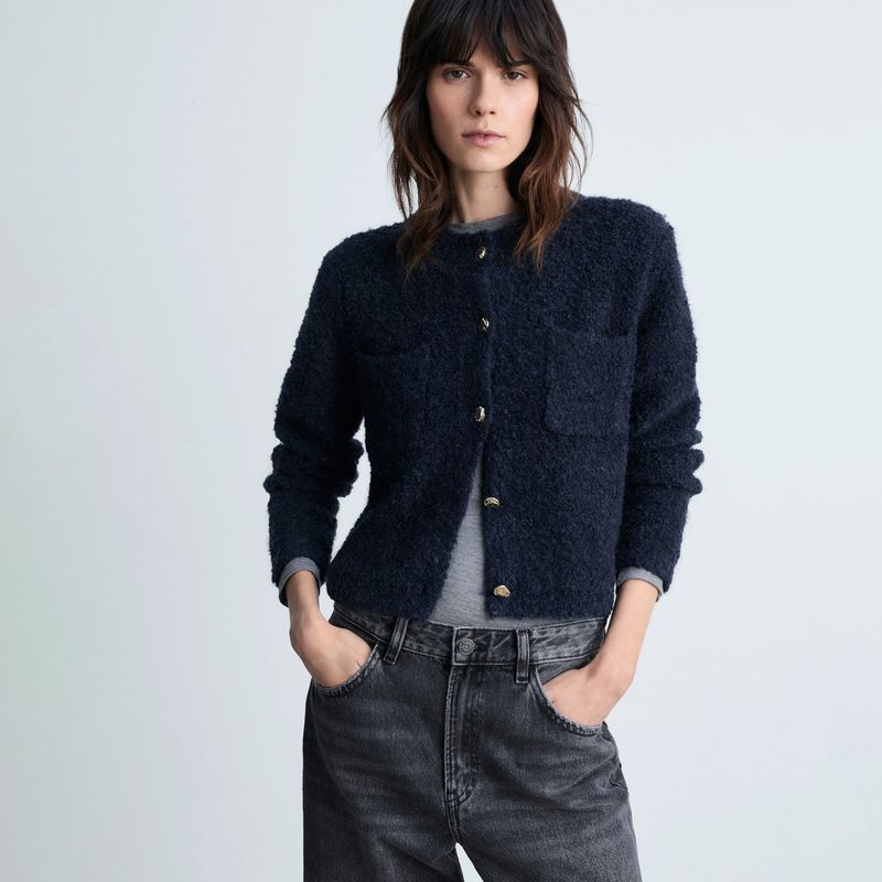 MANGO - Chaqueta Mujer Efecto pelo MANGO